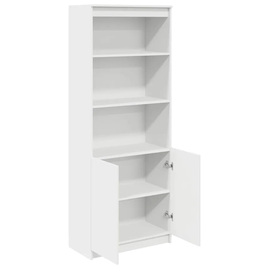 Buffet haut blanc 70x35x180 cm bois d'ingénierie - 5
