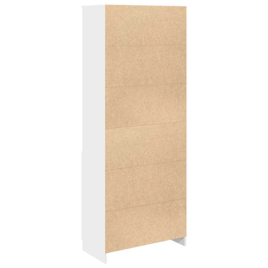 Buffet haut blanc 70x35x180 cm bois d'ingénierie - 8