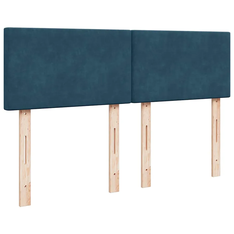 Cadre de lit ottoman avec matelas bleu foncé 140x190 cm velours - 11