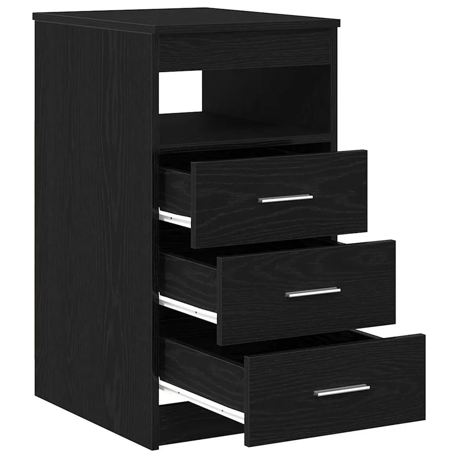 Meuble à tiroirs en chêne noir 40x50x76 cm bois d'ingénierie - 5