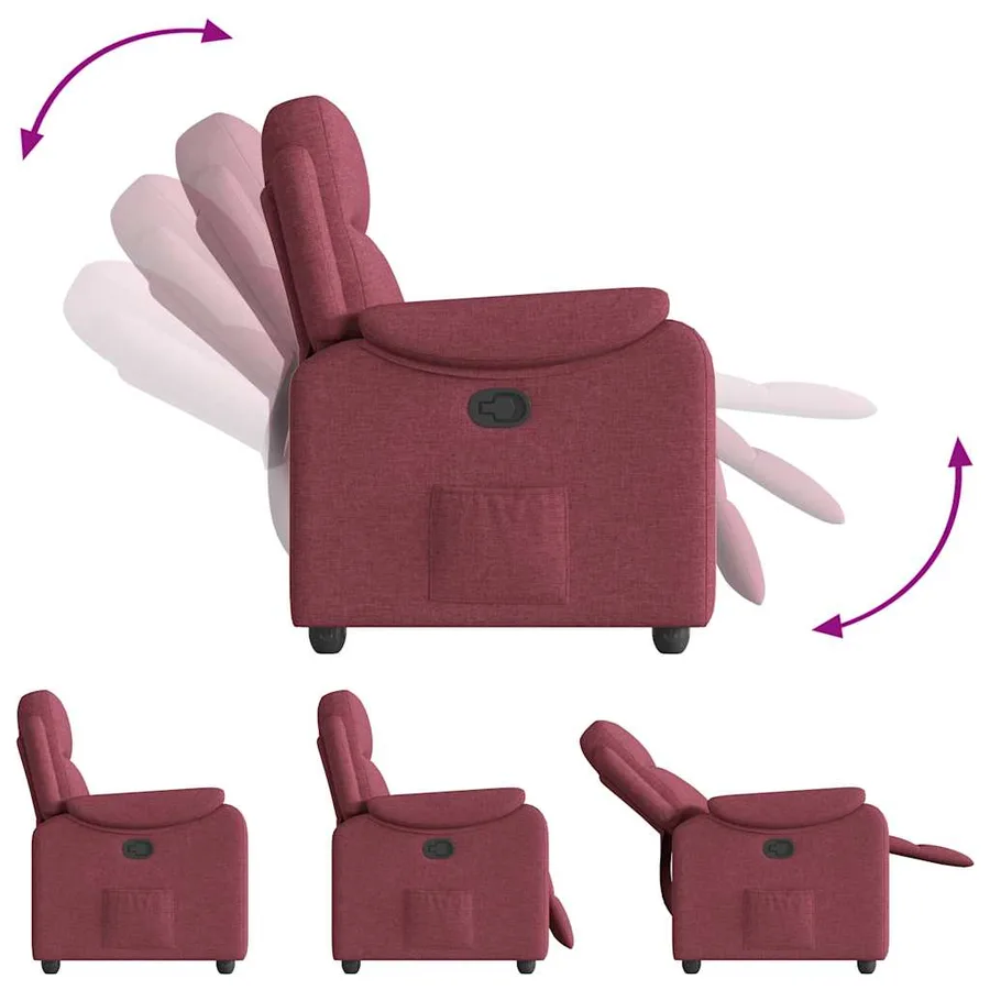Fauteuil inclinable Rouge bordeaux Tissu - 6