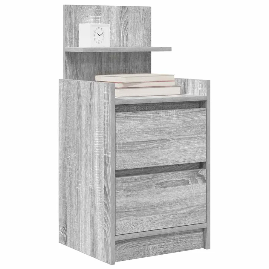 Tables de chevet avec 2 tiroirs 2 pcs sonoma gris 38x34x80 cm - 4
