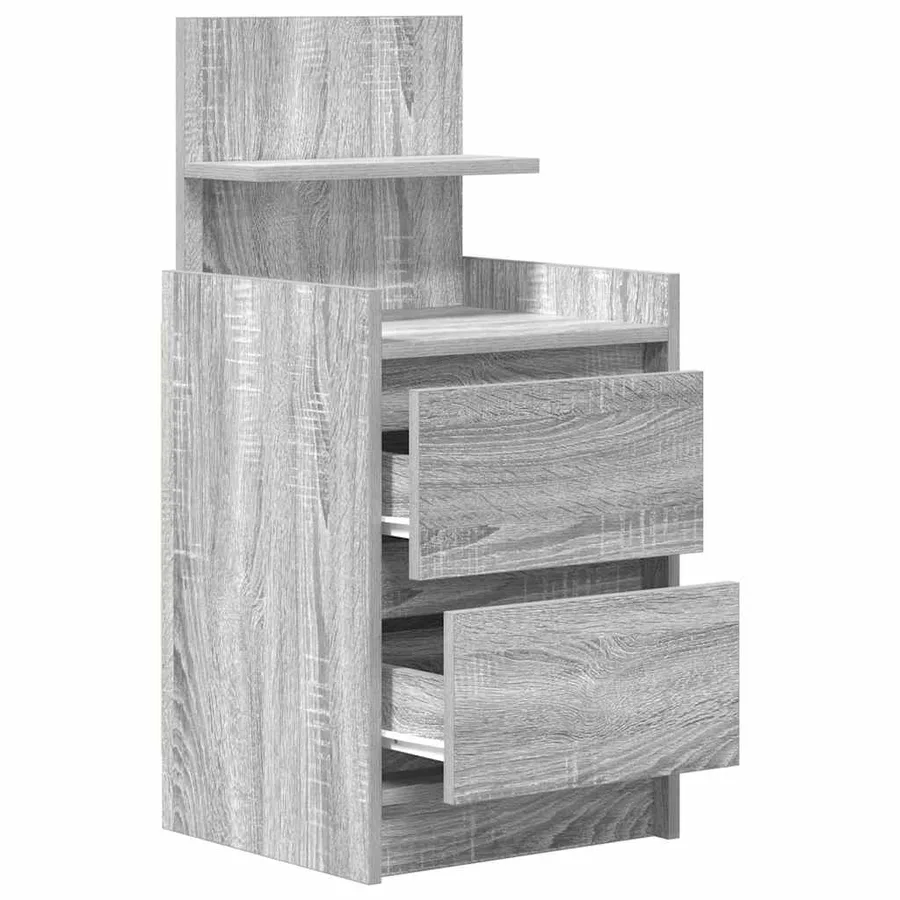 Tables de chevet avec 2 tiroirs 2 pcs sonoma gris 38x34x80 cm - 6