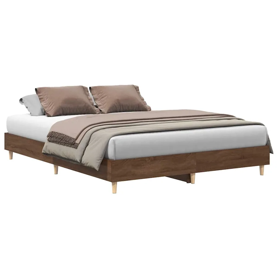 Cadre de lit sans matelas chêne marron 150x200 cm - 2