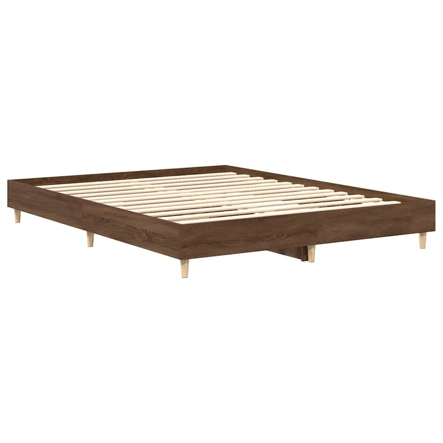 Cadre de lit sans matelas chêne marron 150x200 cm - 7
