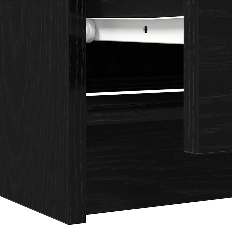 Meuble TV noir 60x35x54 cm bois d'ingénierie - 10