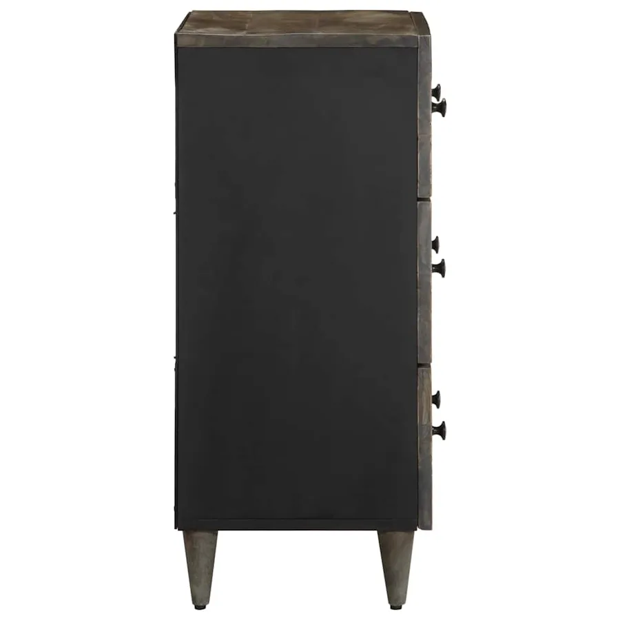 Buffet gris clair 60x33,5x75 cm bois de manguier massif - 4