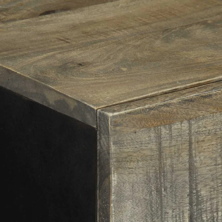 Buffet gris clair 60x33,5x75 cm bois de manguier massif - 6