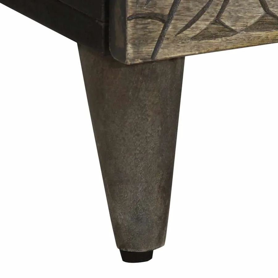 Buffet gris clair 60x33,5x75 cm bois de manguier massif - 8