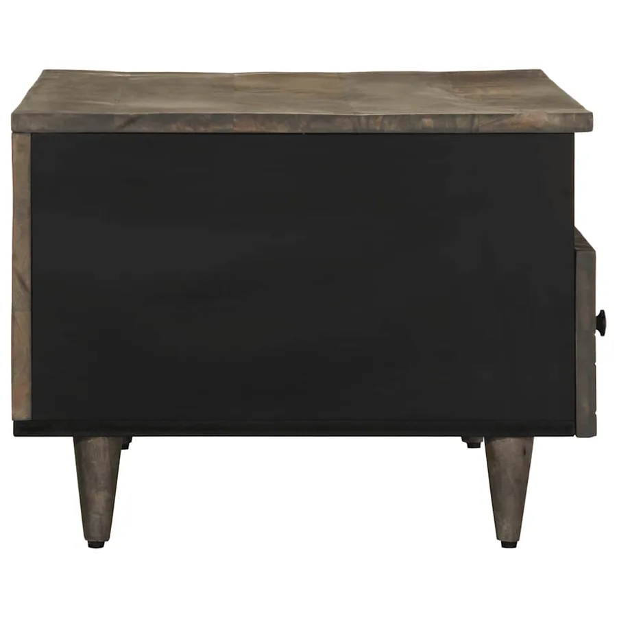 Table basse gris clair 80x54x40 cm bois massif de manguier - 4