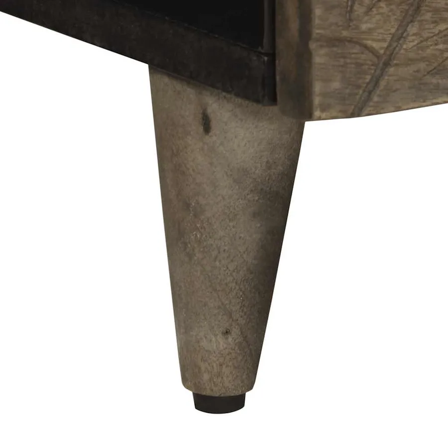 Table basse gris clair 80x54x40 cm bois massif de manguier - 8