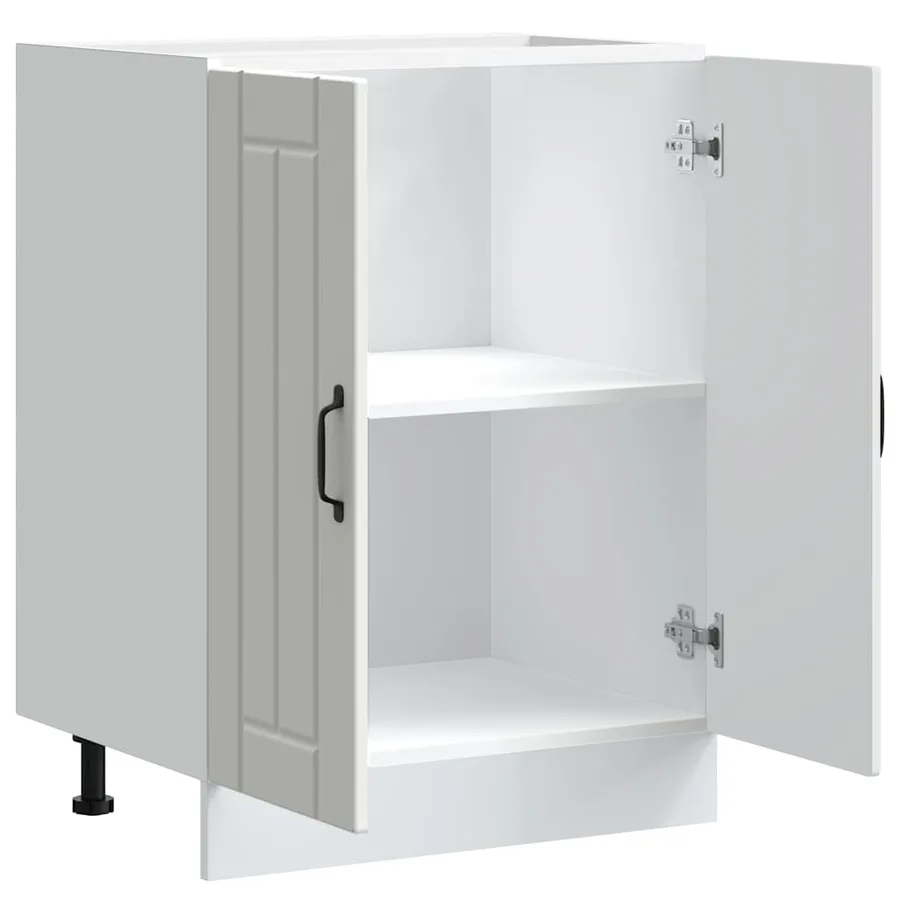 Meuble de base de lavabo Lucca blanc brillant bois ingénierie - 5