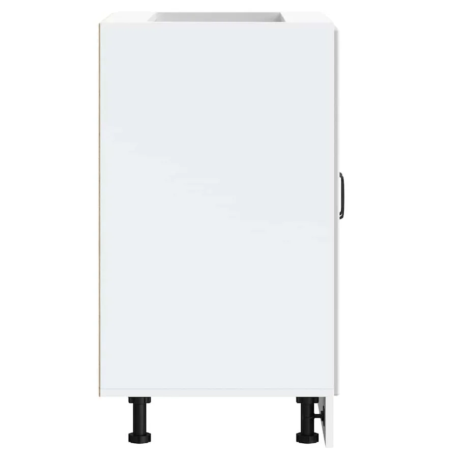 Meuble de base de lavabo Lucca blanc brillant bois ingénierie - 6