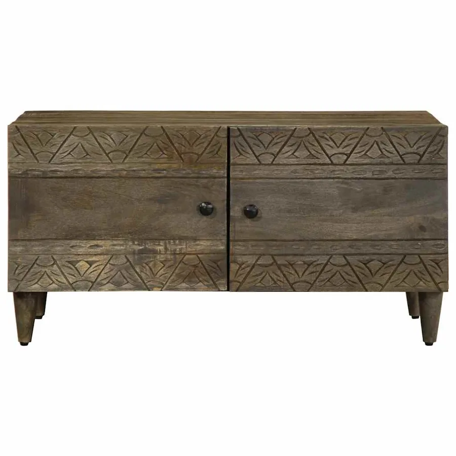 Table basse gris clair 80x50x40 cm bois de manguier massif - 2