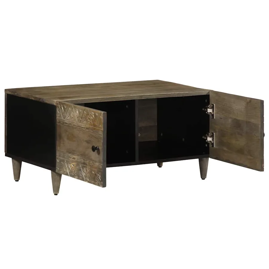 Table basse gris clair 80x50x40 cm bois de manguier massif - 3