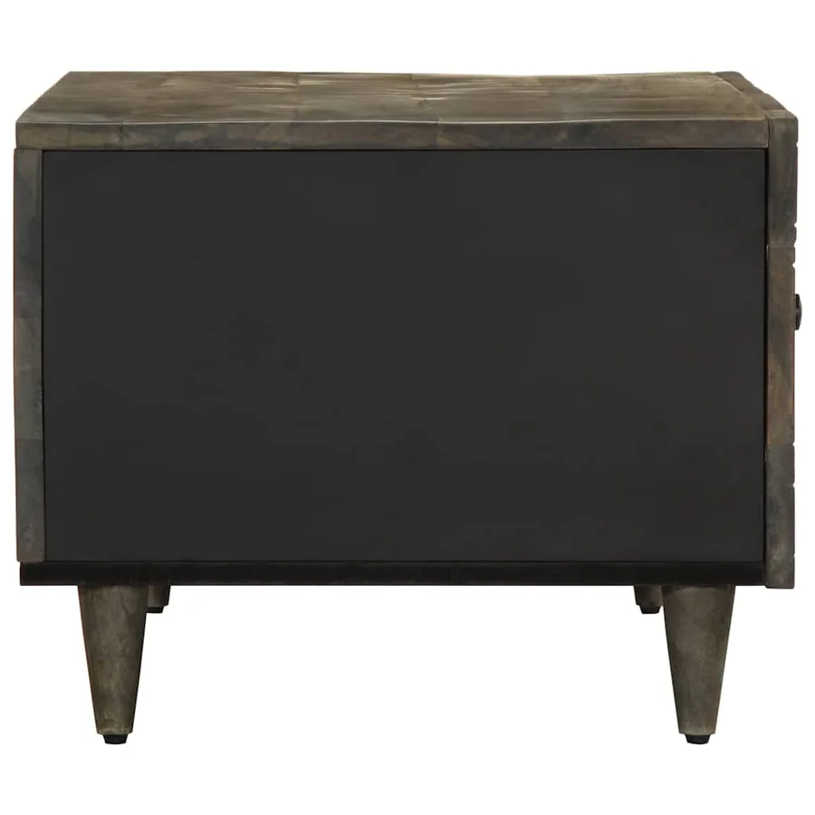 Table basse gris clair 80x50x40 cm bois de manguier massif - 4