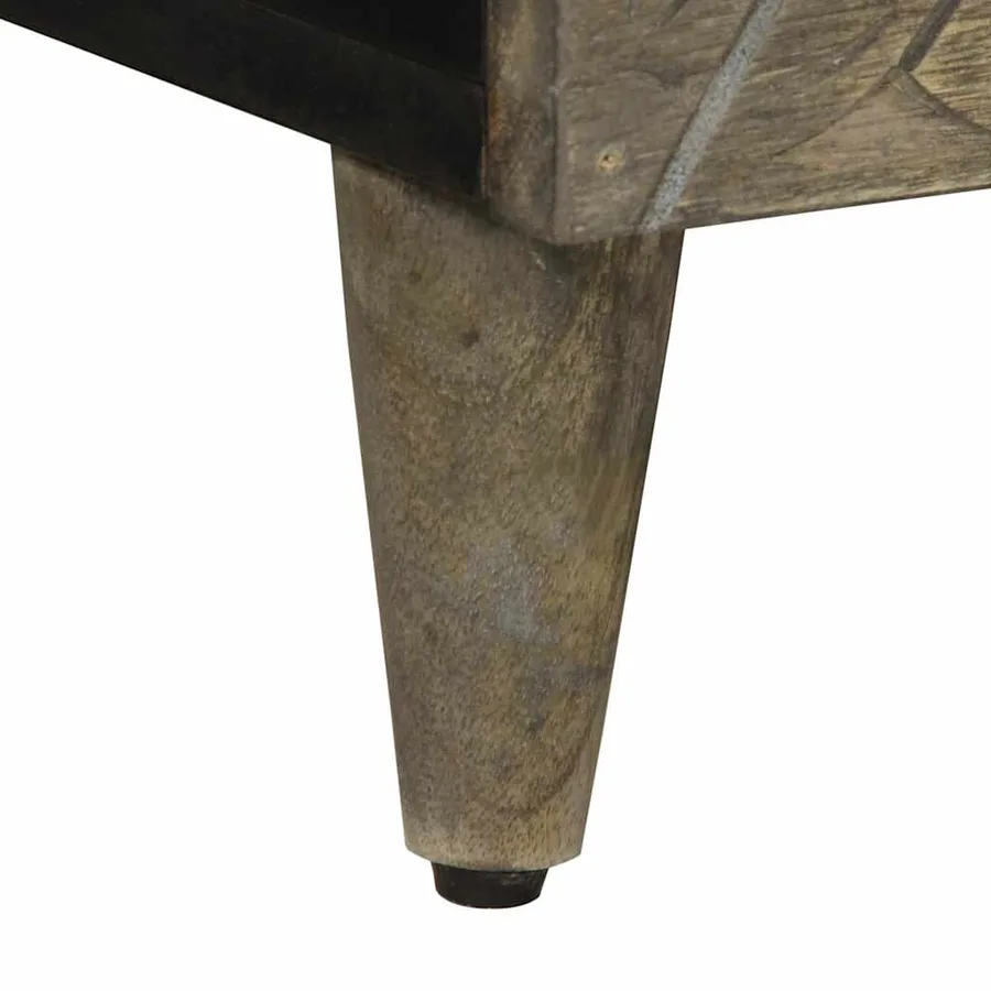Table basse gris clair 80x50x40 cm bois de manguier massif - 8