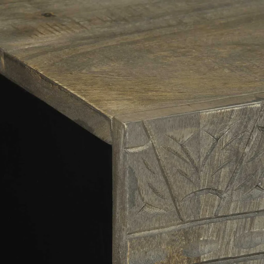 Buffets 3 pcs gris clair 60x33,5x75 cm bois de manguier massif - 7