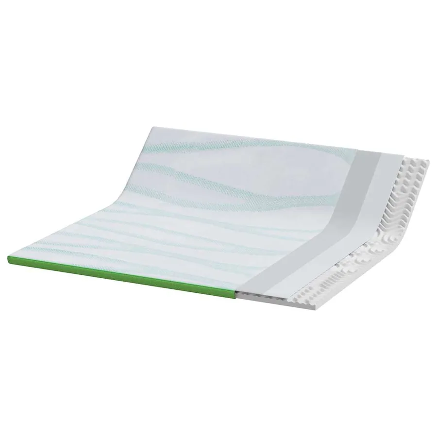 Surmatelas Blanc et vert 180 x 200 cm Tissu Jacquard - 4