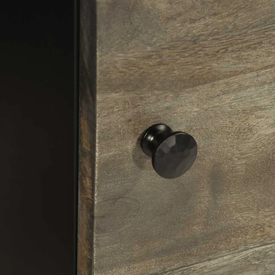 Table de chevet gris clair 40x33x46 cm bois de manguier solide - 8