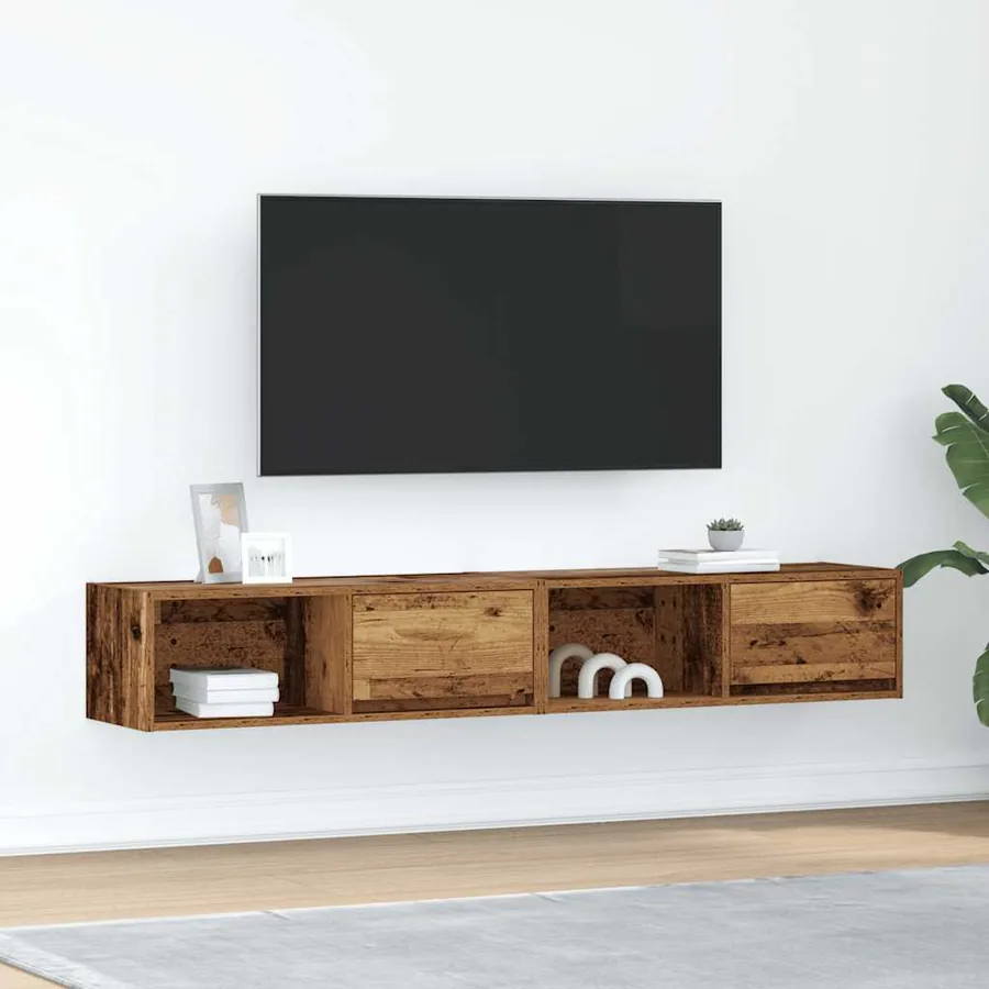 Meubles TV 2 pcs vieux bois 80x31x25,5 cm bois d'ingénierie