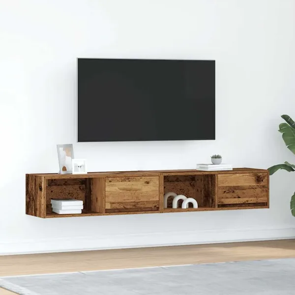 Meubles TV 2 pcs vieux bois 80x31x25,5 cm bois d'ingénierie