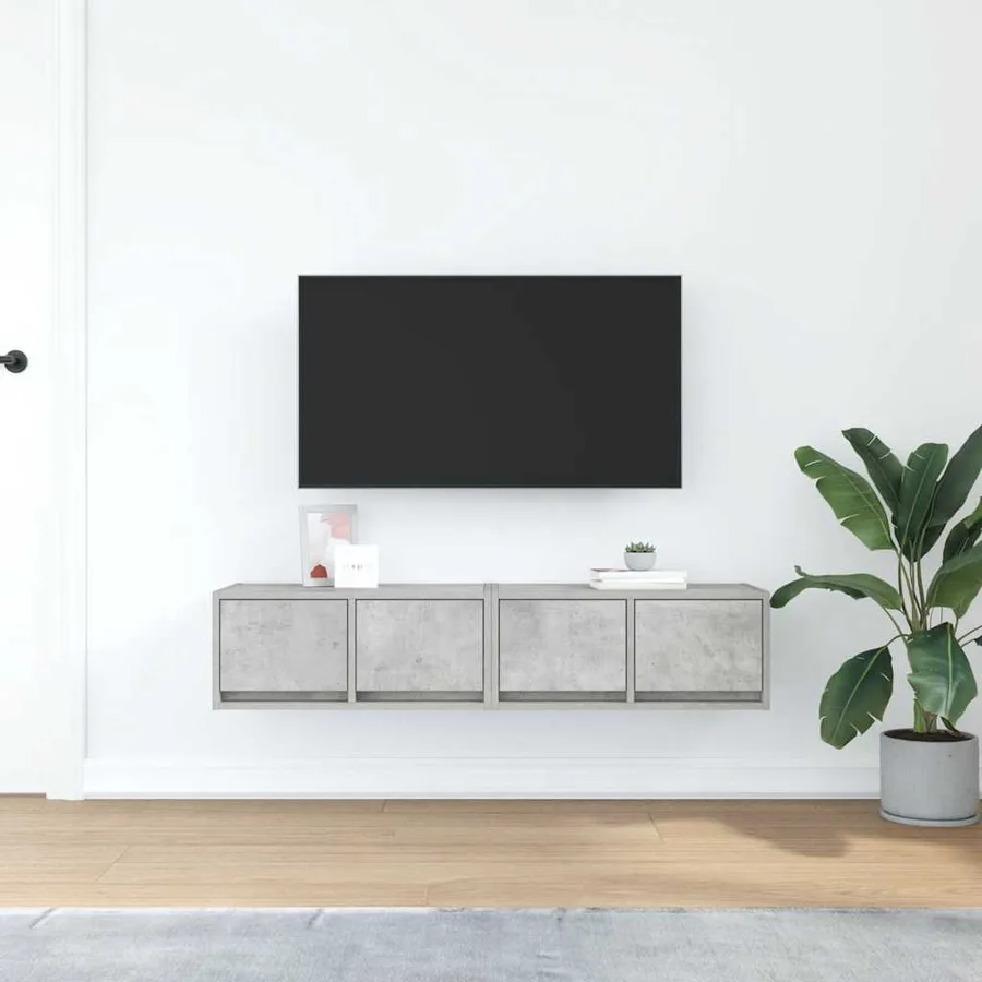 Meubles TV 2 pcs gris béton 60x31x25,5 cm bois d'ingénierie - 3