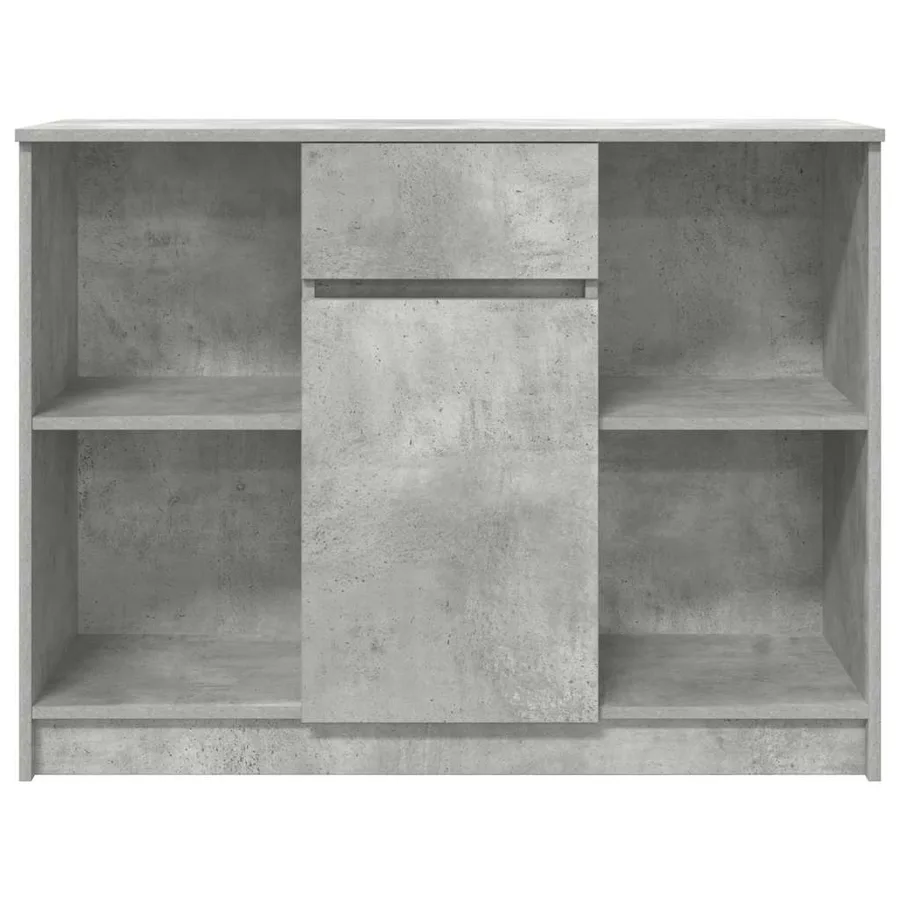 Buffet avec tiroir gris béton 101x35x76 cm bois d'ingénierie - 6
