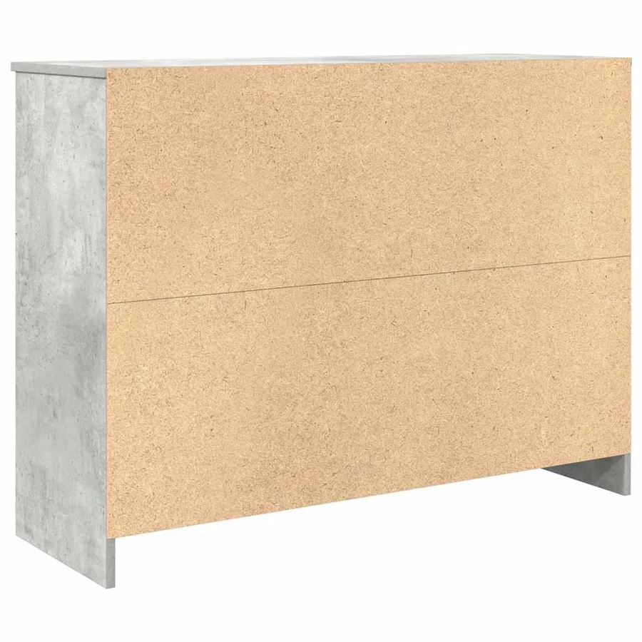 Buffet avec tiroir gris béton 101x35x76 cm bois d'ingénierie - 8