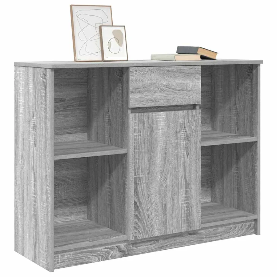 Buffet avec tiroir sonoma gris 101x35x76 cm bois d'ingénierie - 4