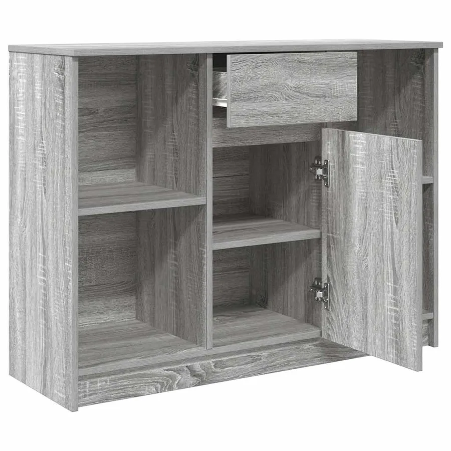 Buffet avec tiroir sonoma gris 101x35x76 cm bois d'ingénierie - 5
