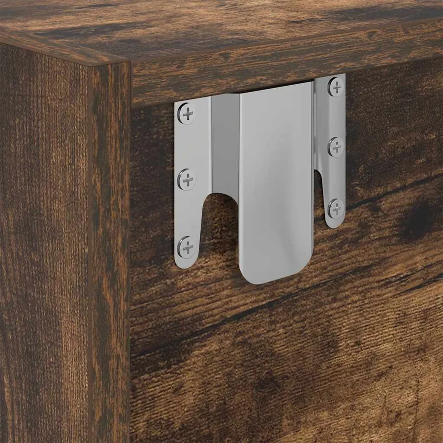 Meuble TV chêne fumé 80x31x25,5 cm bois d'ingénierie - 11
