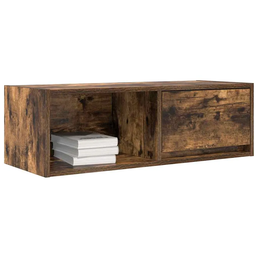Meuble TV chêne fumé 80x31x25,5 cm bois d'ingénierie - 4