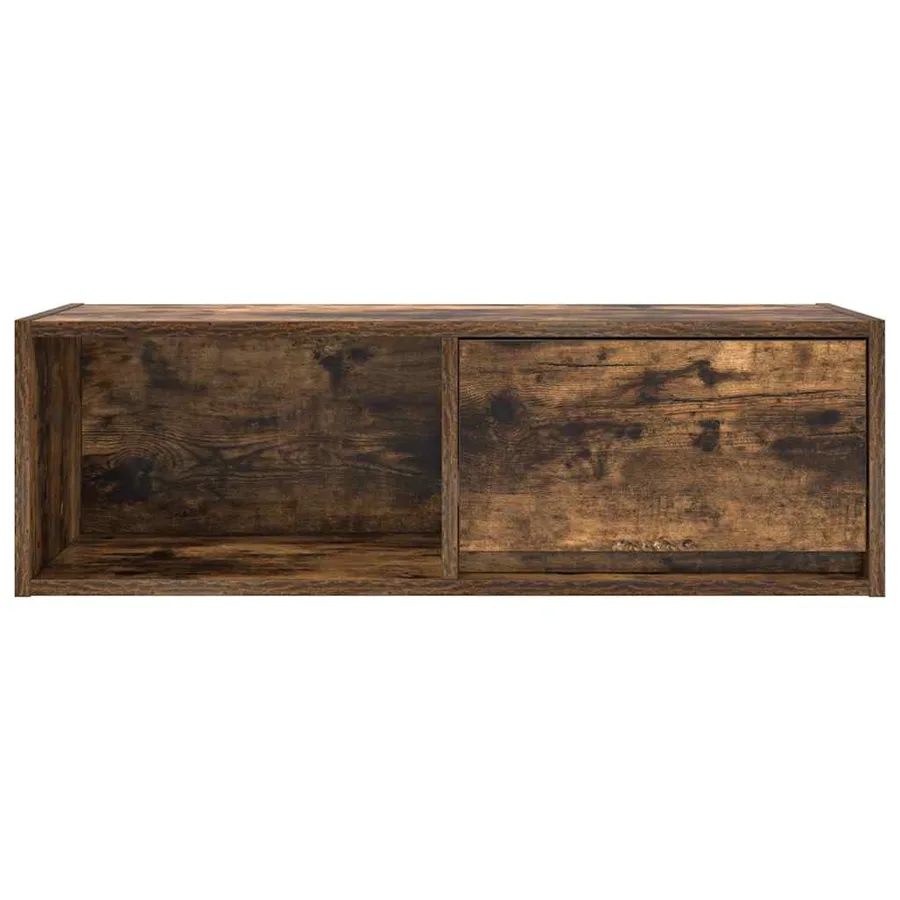 Meuble TV chêne fumé 80x31x25,5 cm bois d'ingénierie - 6