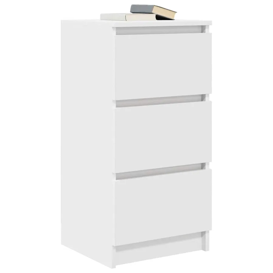 Buffet blanc 37,5x35x76 cm bois d'ingénierie - 4