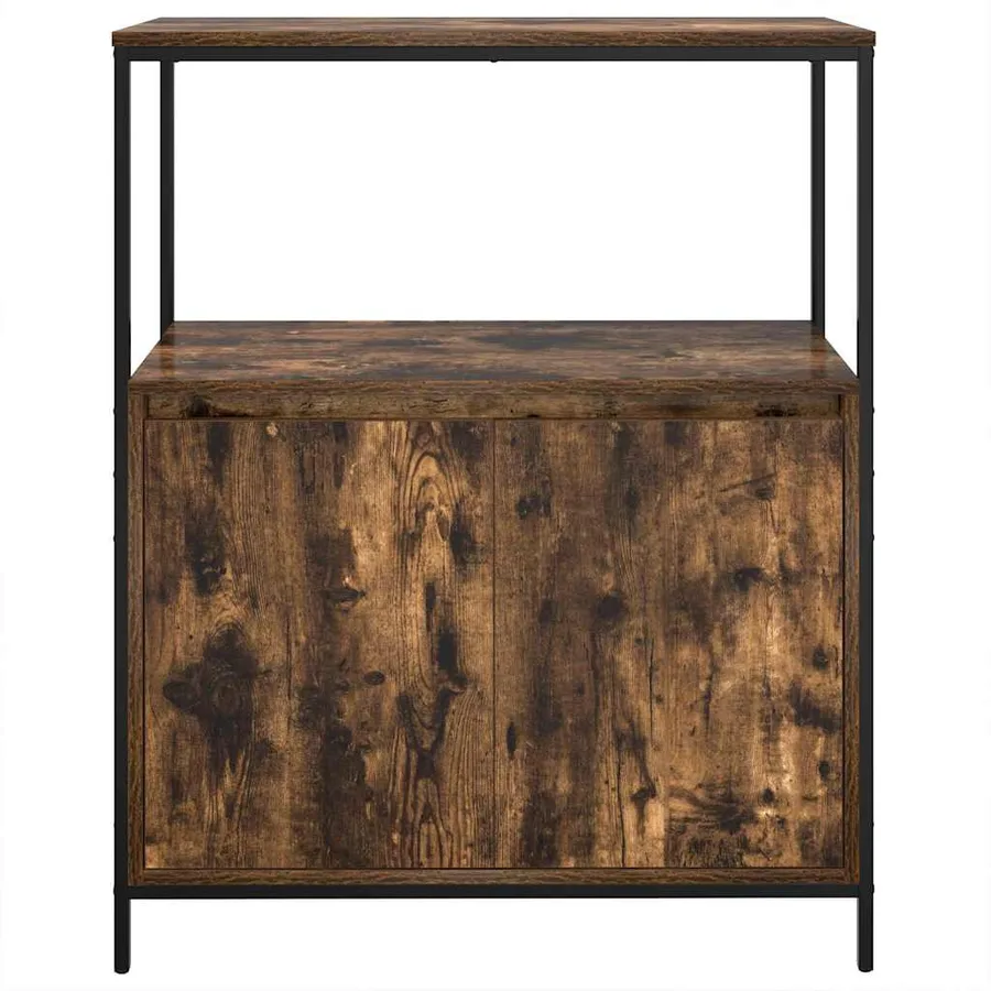 Meuble de salle de bain avec étagères chêne fumé 76,5x35x95 cm - 6