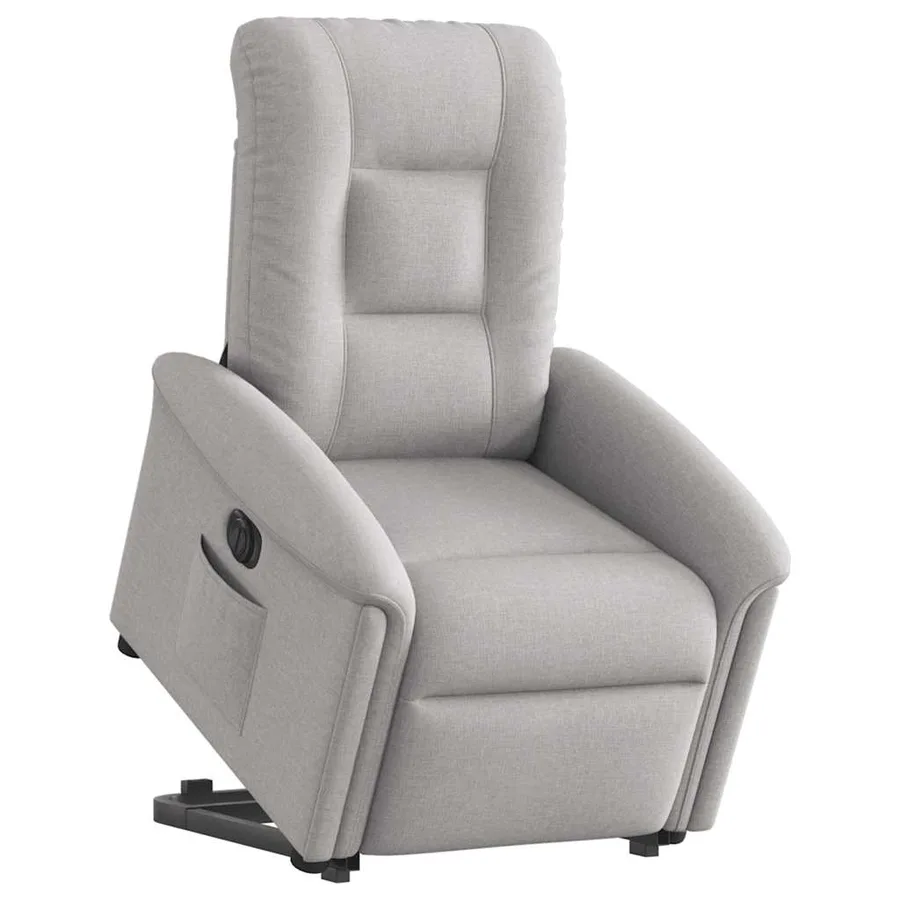 Fauteuil inclinable électrique gris nuage tissu - 2