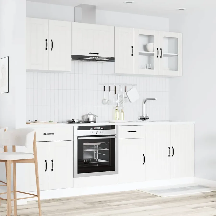 Ensemble d'armoires cuisine 8pcs Kalmar blanc bois d'ingénierie - 3