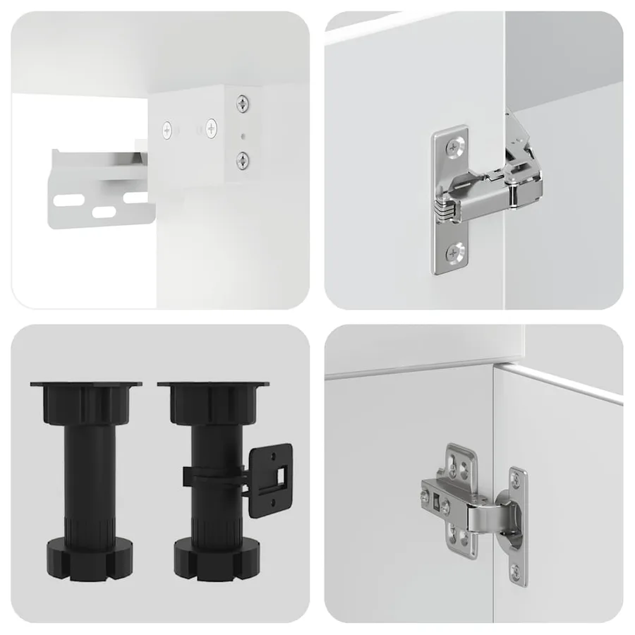 Ensemble d'armoires cuisine 8pcs Kalmar blanc bois d'ingénierie - 6
