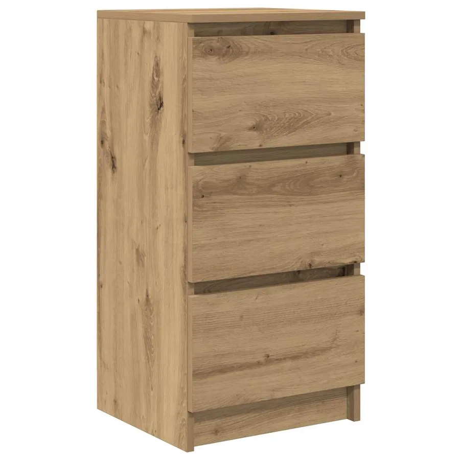 Buffet chêne artisanal 37,5x35x76 cm bois d'ingénierie - 2