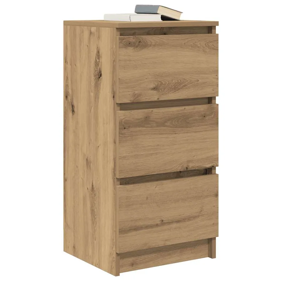Buffet chêne artisanal 37,5x35x76 cm bois d'ingénierie - 4