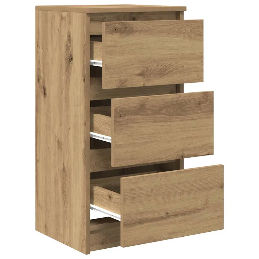 Buffet chêne artisanal 37,5x35x76 cm bois d'ingénierie - 5