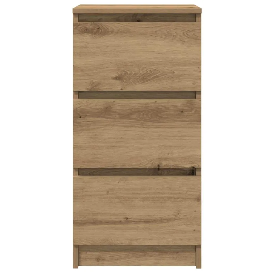 Buffet chêne artisanal 37,5x35x76 cm bois d'ingénierie - 6