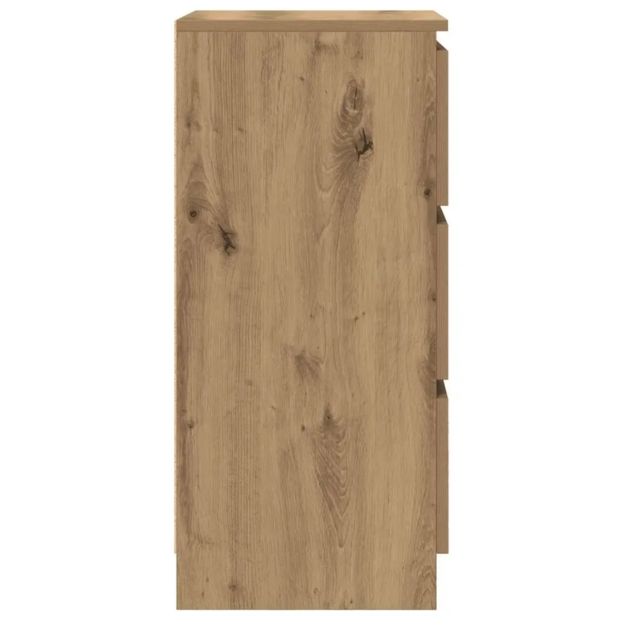 Buffet chêne artisanal 37,5x35x76 cm bois d'ingénierie - 7