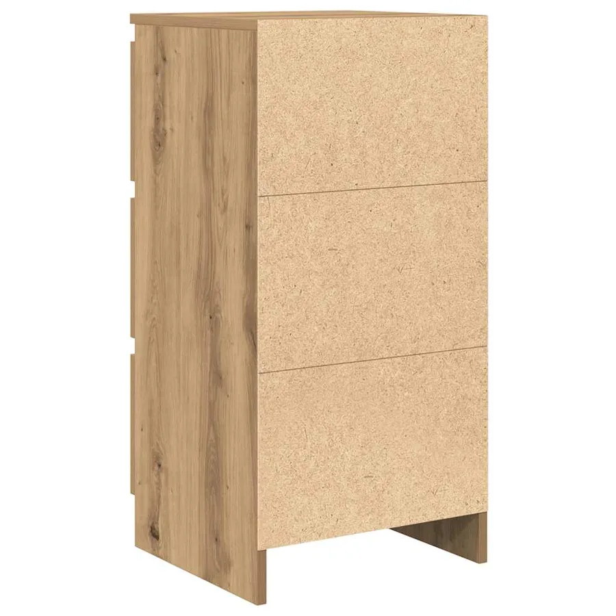 Buffet chêne artisanal 37,5x35x76 cm bois d'ingénierie - 8