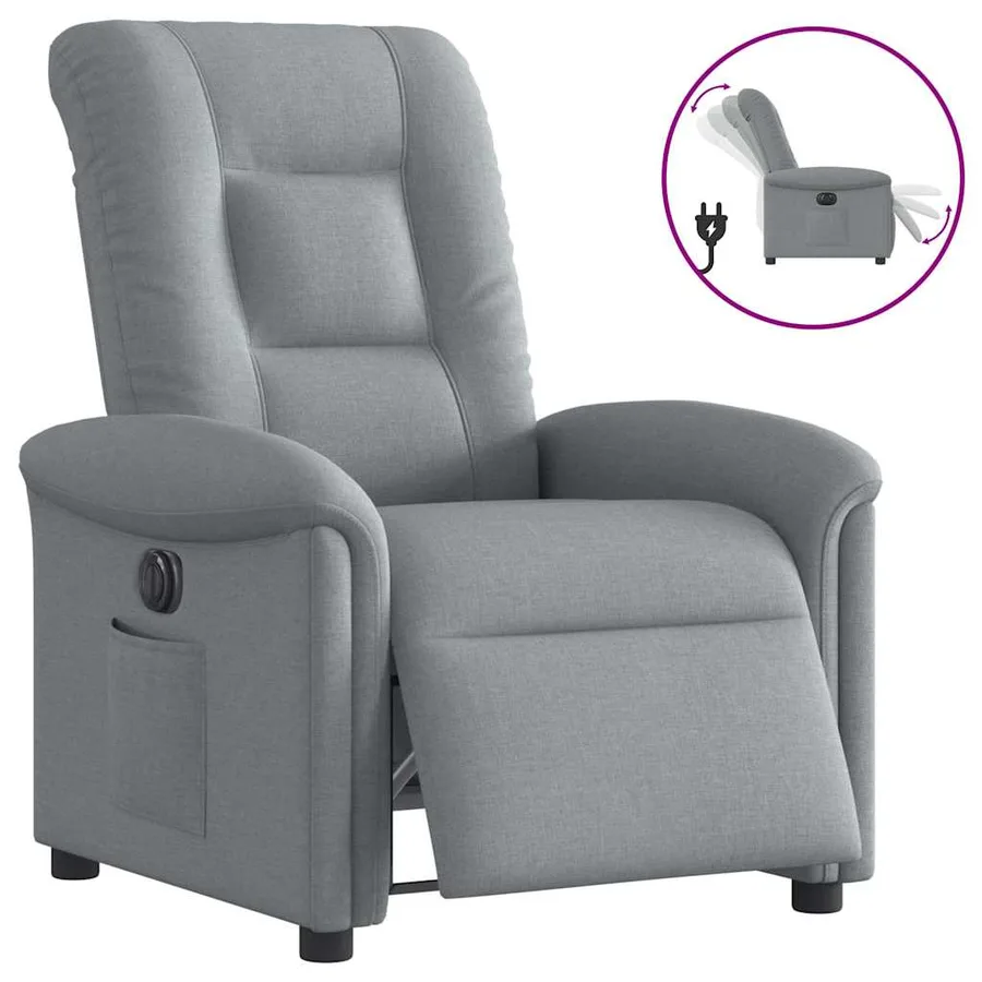 Fauteuil inclinable électrique Gris clair Tissu - 2