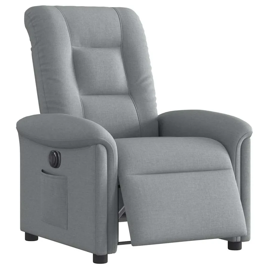 Fauteuil inclinable électrique Gris clair Tissu - 4