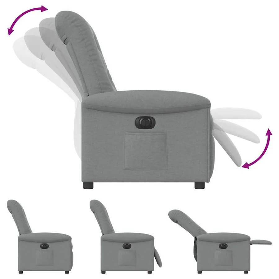 Fauteuil inclinable électrique Gris clair Tissu - 9