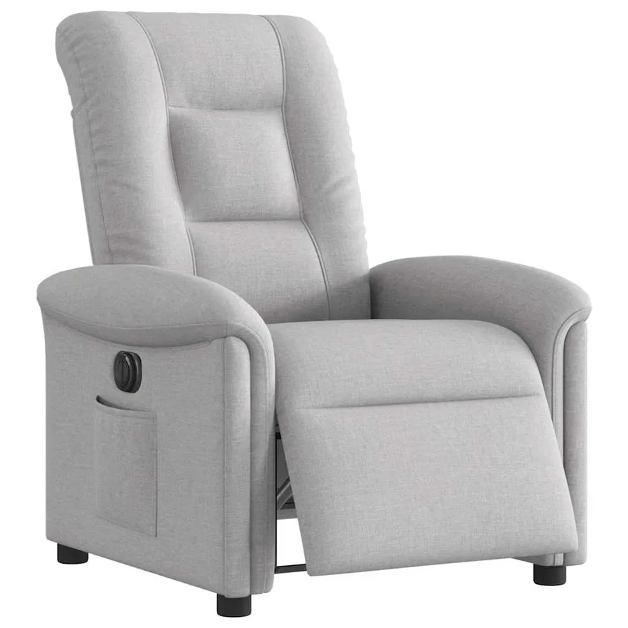 Fauteuil inclinable électrique gris nuage tissu - 3