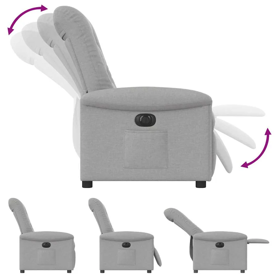 Fauteuil inclinable électrique gris nuage tissu - 8